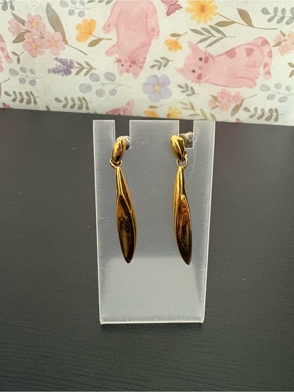 Napier Gold Tone Drop Bar Earrings Preowned Napier Gold Tone Drop Bar Earrings Preowned